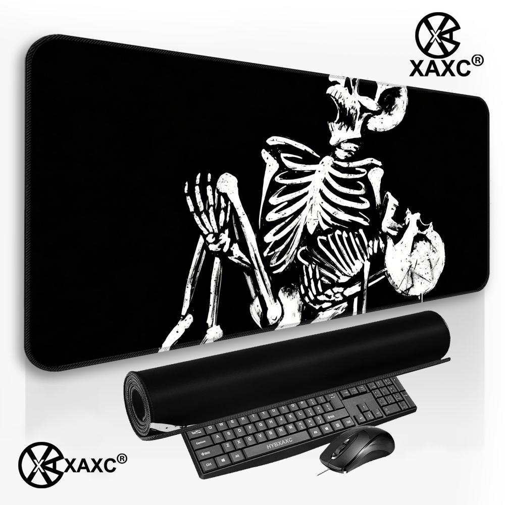 Desk Setup Dark - スカルマウスパッド ダークインク デスクマット ゲーミングデスクセットアップ HYBXXC 大型キーボードマウスデスクパッド