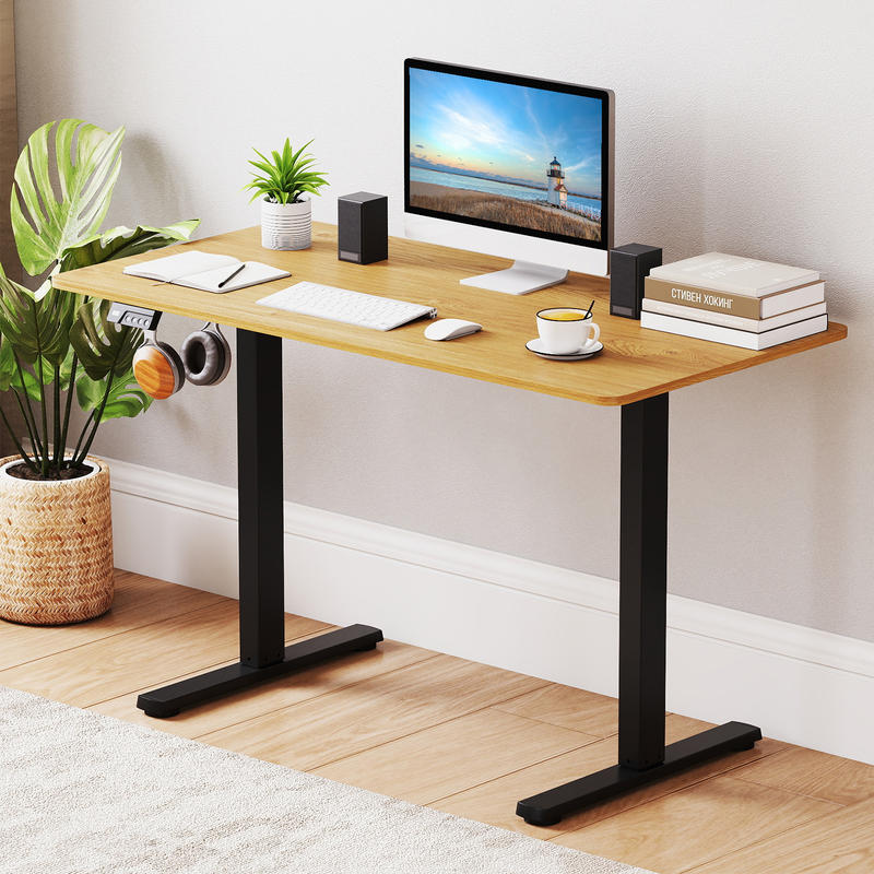Desk Setup Height - 電動スタンディングデスクフレーム、高さ調節可能27.5～45.5インチ、LEDディスプレイ付き、デュアルメモリープリセット、衝突防止、静音モーター、ホームオフィスゲームセットアップ用、ブラック