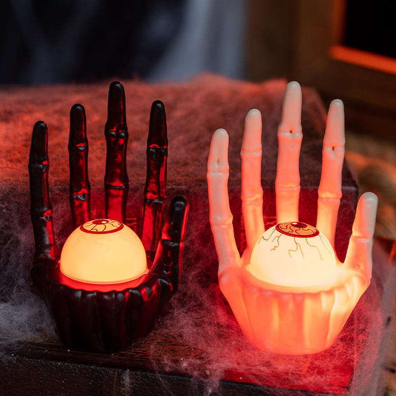 Desk Setup Lighting - 1-10 個ハロウィンパーティーテーブル装飾小道具カボチャライトゴーストハンドお化け屋敷シーンのセットアップとホリデー雰囲気用