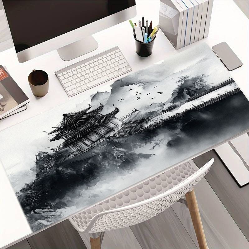 Desk Setup Art - 奇抜なアイアンアートマウスパッド クラウドドラゴン ゲーミングデスクマット 人間工学に基づいたオフィスコンピューターセットアップ ファンタジー