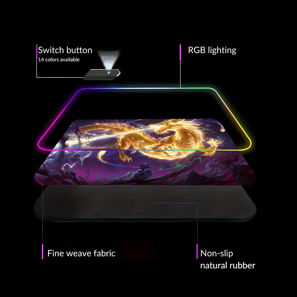 Desk Setup Rgb - RGB LED ブルードラゴンマウスパッドスピードマウスマットゲームコンピュータデスクアクセサリーオフィスラグ PC ゲーマーデスクトップゲームセットアップ HYBXAXC
