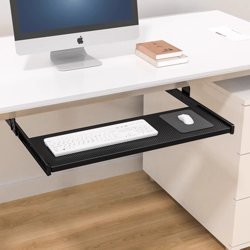 Desk Drawer Unit - デスク下キーボードトレイスライドレール引き出し、高さ調節可能なテーブルアクセサリー、PCワークステーション用格納式マウススタンド