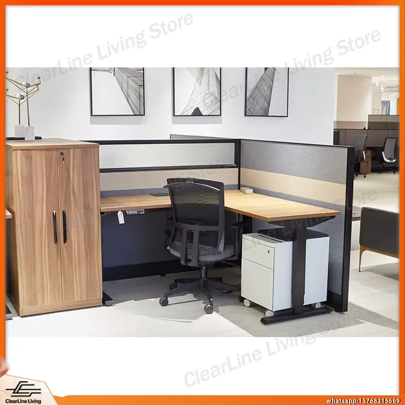 Desk Setup Height - L字型電動昇降式ゲーミングデスク、デュアルモーター搭載、座って立って両用、eスポーツセットアップ用、コーナーデザイン付き