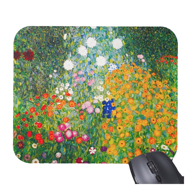 Desk Setup Accessories Aesthetic - グスタフ・クリムトの花 花柄マウスパッド マウスパッド ラップトップアクセサリー ゲームデスクオーガナイザー デスクパッド