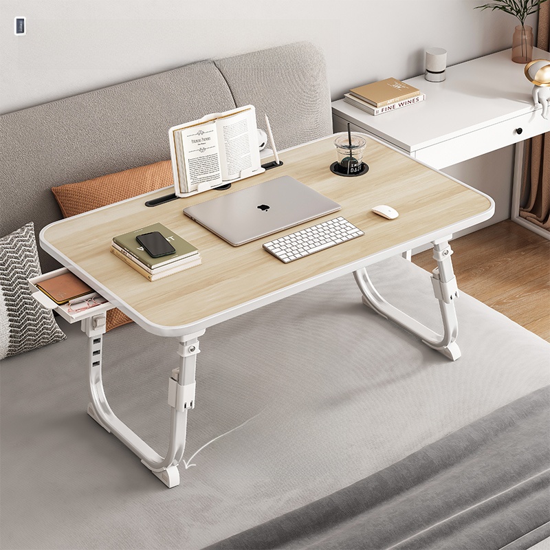 Desk Setup Notebook - 昇降式ベッドデスクトップラップトップライティングテーブル学生寮上段ベッドコンピューターデスク小型テーブル寝室収納オーガナイザー