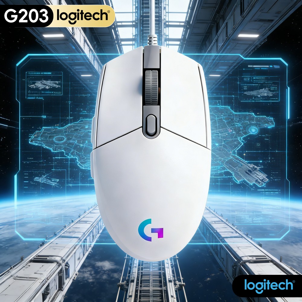 Logitech Mouse G203 - ロジクール G203 有線ゲーミングマウス 便利なプラグアンドプレイ マルチDPI 明るいRGB