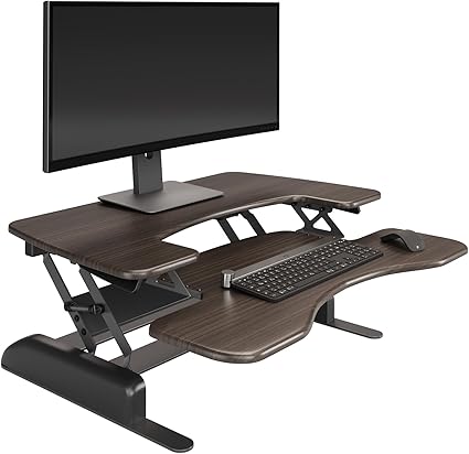 Desk Setup Height - デスクプロプラス36、デュアルモニタースタンディングコンバーター、調節可能なデスクライザー、11段階の高さ設定、スタンディングオフィス