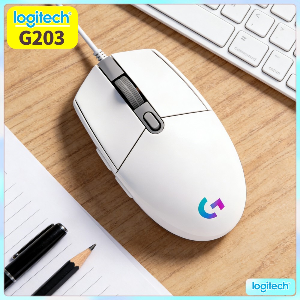 Logitech Mouse G203 - ロジクール G203 有線ゲーミングマウス 満足のいく手触り 調整可能なRGB ノンスリップフィート