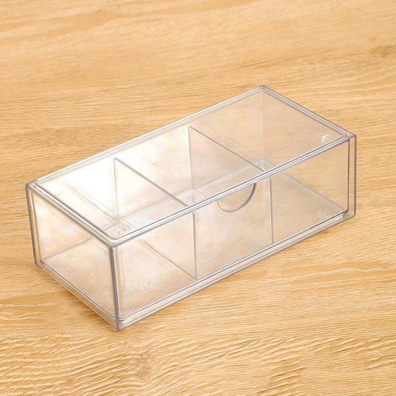 Desk Drawer Unit - 引き出し式ミラーキャビネットオーガナイザー、取り外し可能な仕切り、透明なスライド式引き出し、積み重ね可能な構造。 バスルーム、デスク、カウンター、キャビネット、オフィスに最適、化粧品、メイクアップ、文房具に最適です。
