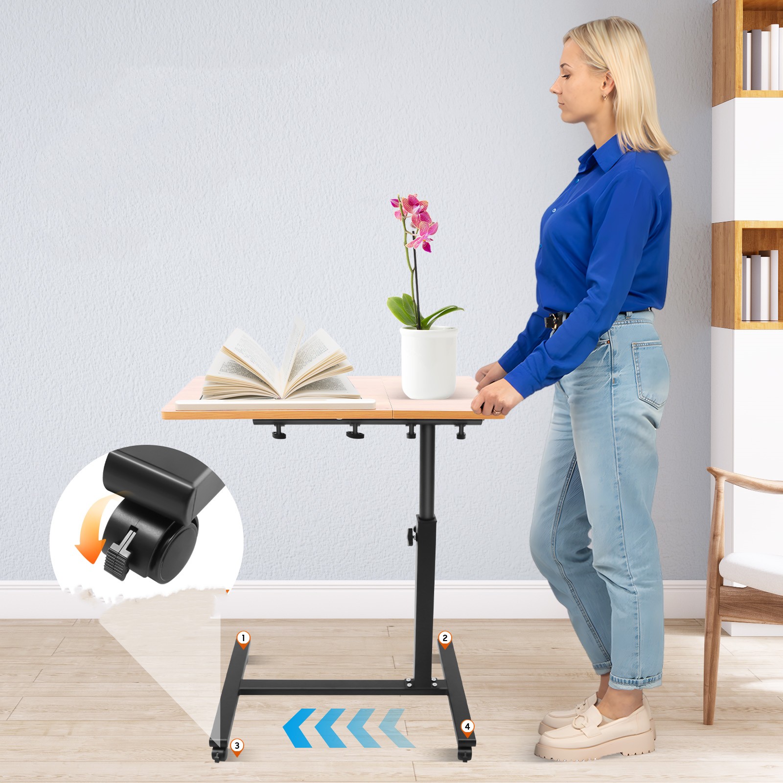 モバイルラップトップテーブル 調整可能 360度回転 °   - Desk Setup Notebook のレビューと価格