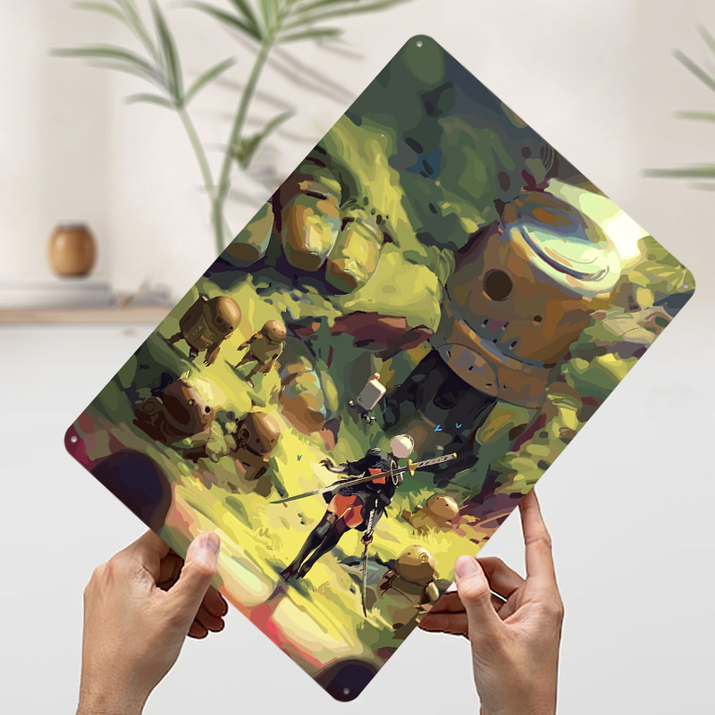 ニーア オートマタ: 2B in Forest メタルポスタ - Desk Setup Art のレビューと価格