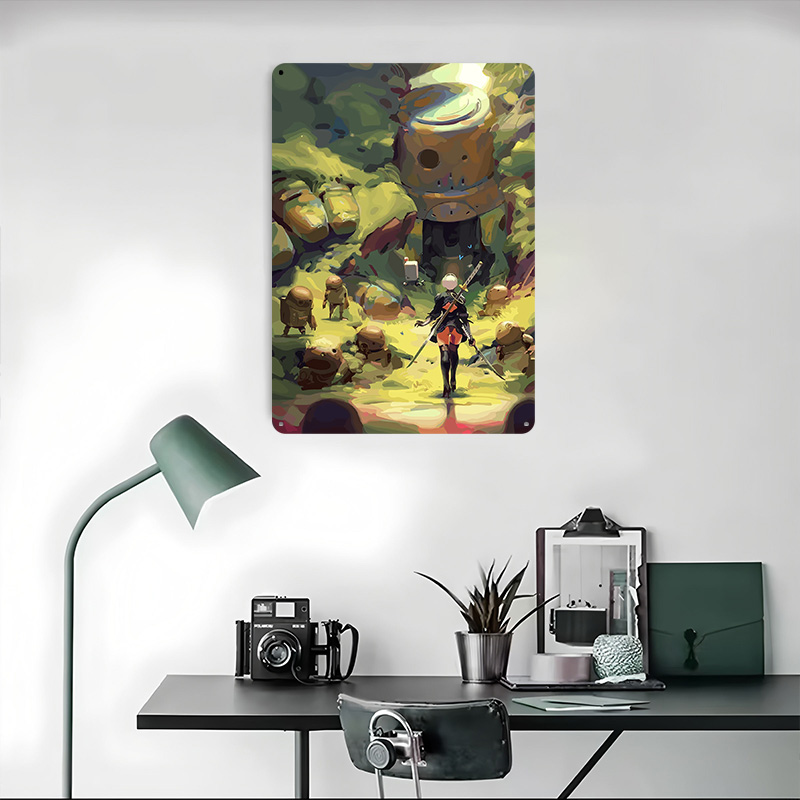 ニーア オートマタ: 2B in Forest メタルポスタ - Desk Setup Art のレビューと価格