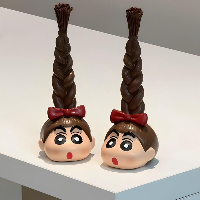 かわいいクレヨンしんちゃんの長い三つ編みヘアタイ収納ラック、 - Desk Setup Kawaii のレビューと価格