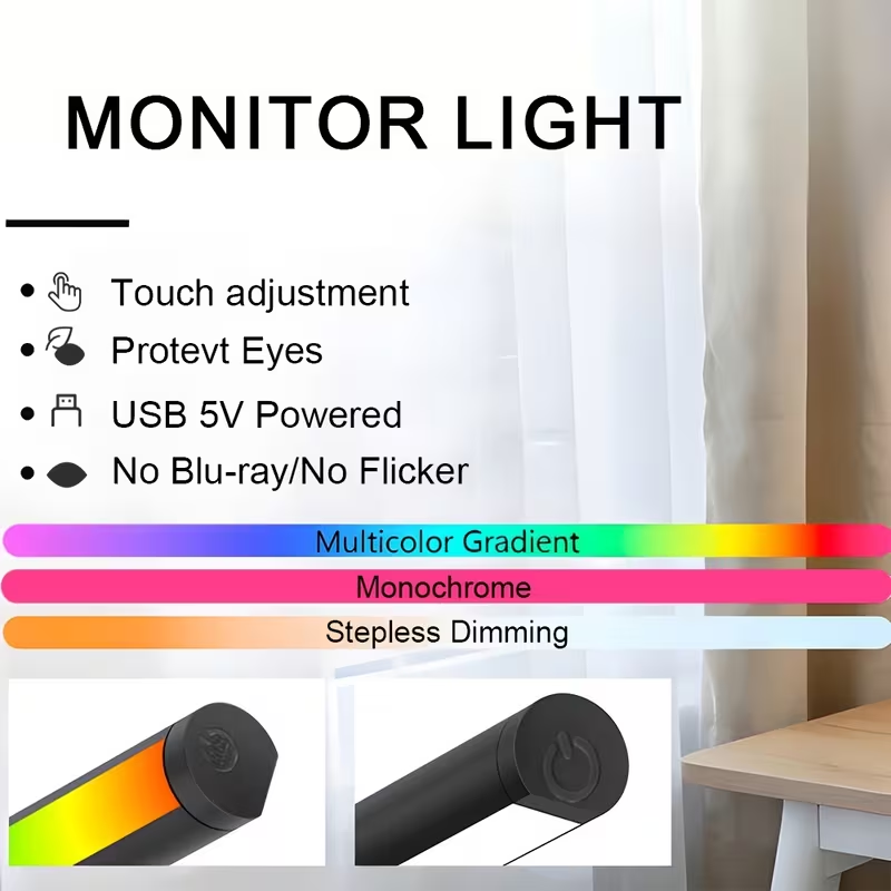 LEDモニターライトバー 30cm 40cm コンピューター - Desk Setup Lighting のレビューと価格