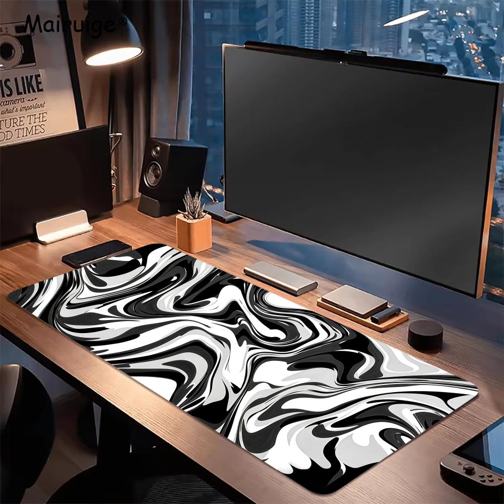 抽象的な流体デザインの滑り止めゴム製デスクマット、コンピュー - Desk Setup For Work のレビューと価格