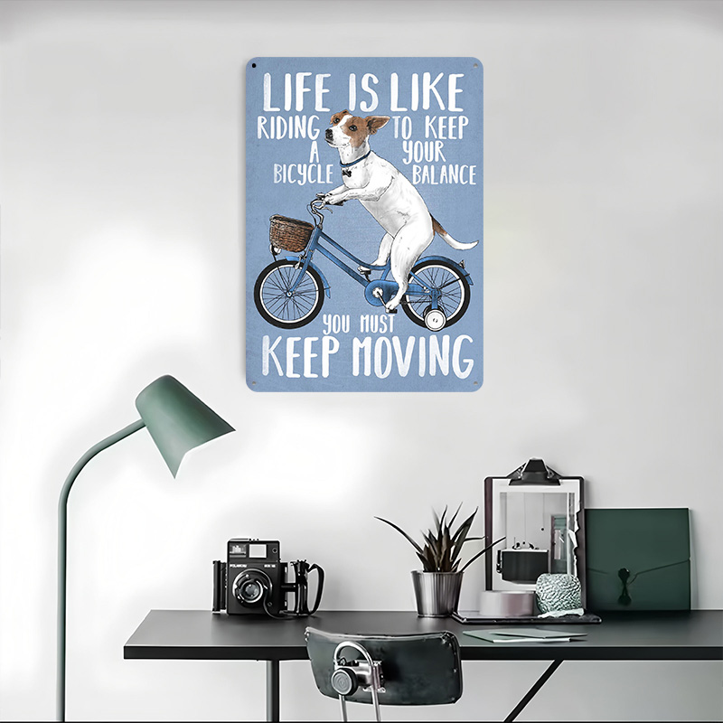 人生は自転車に乗るようなもの メタルポスター カスタムウォー - Desk Setup Art のレビューと価格
