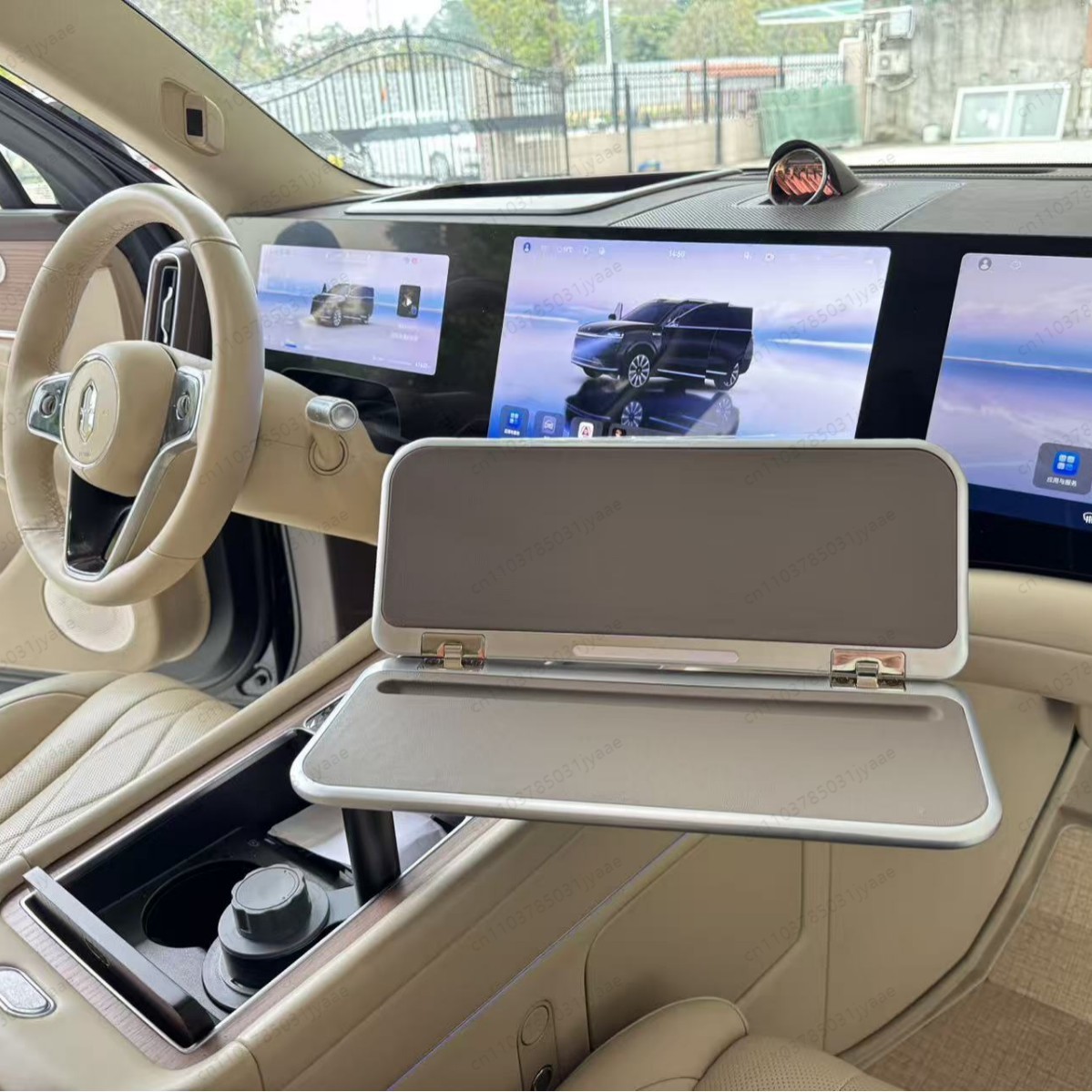 新型車用折りたたみ式トレイテーブル、後部座席運転者向けポータ - Desk Setup Notebook のレビューと価格