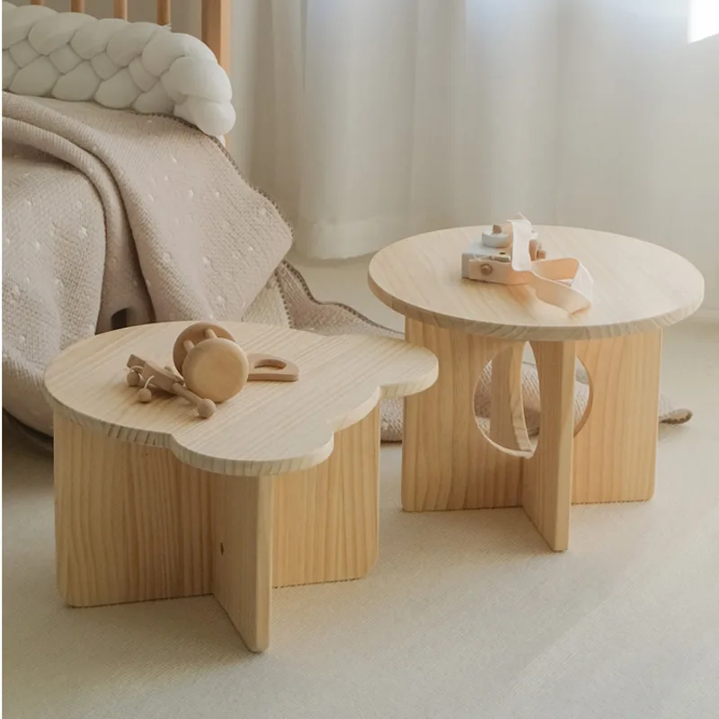 子供のための手作りの小さな丸いテーブル、無垢材、韓国のお茶の - Desk Setup Small Room のレビューと価格