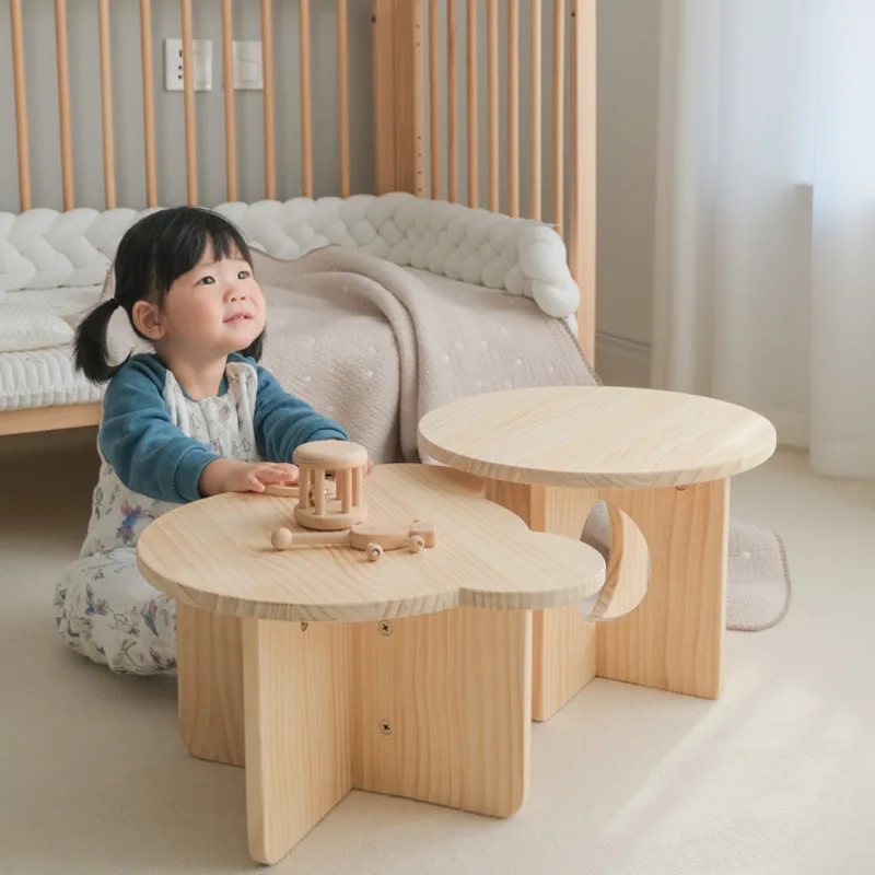 子供のための手作りの小さな丸いテーブル、無垢材、韓国のお茶の - Desk Setup Small Room のレビューと価格
