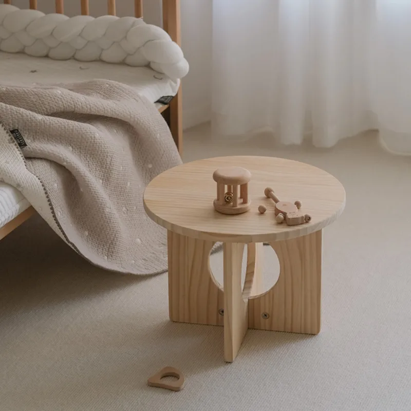 子供のための手作りの小さな丸いテーブル、無垢材、韓国のお茶の - Desk Setup Small Room のレビューと価格