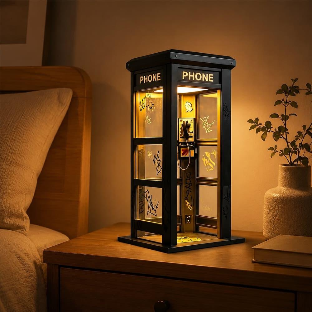 レトロな落書き電話ボックス型テーブルランプ ミニロンドン電話 - Desk Setup Lighting のレビューと価格