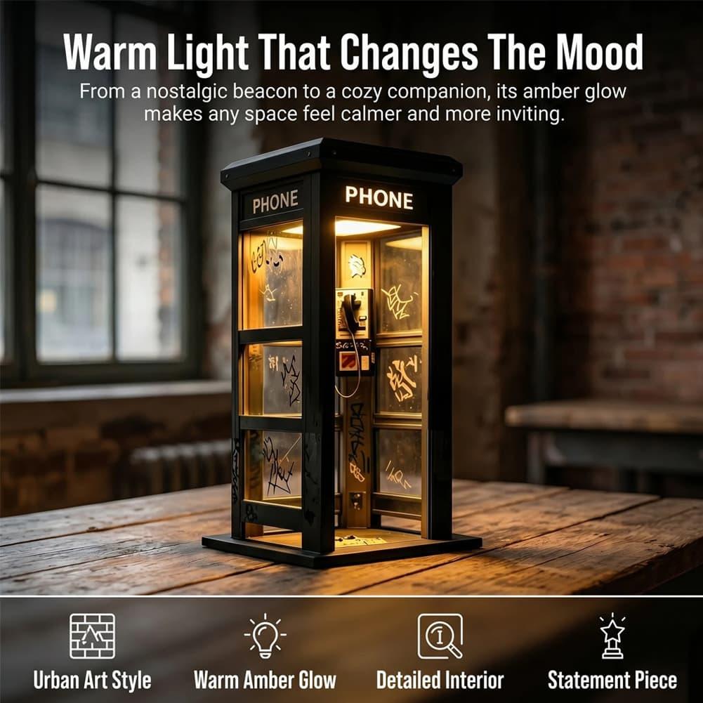 レトロな落書き電話ボックス型テーブルランプ ミニロンドン電話 - Desk Setup Lighting のレビューと価格