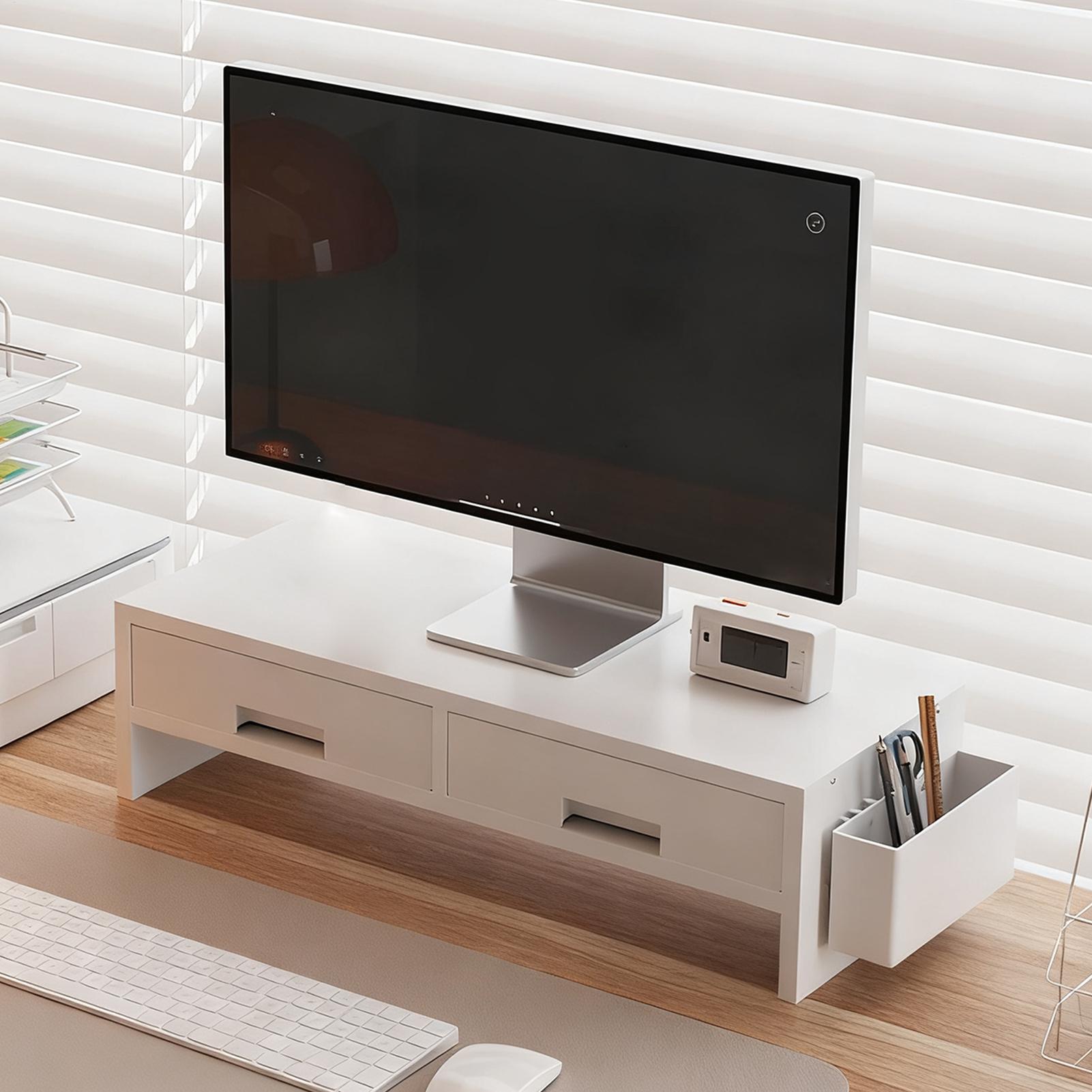 デスクモニタースタンドライザー ダブル引き出し 人間工学に基 - Desk Drawer Unit のレビューと価格
