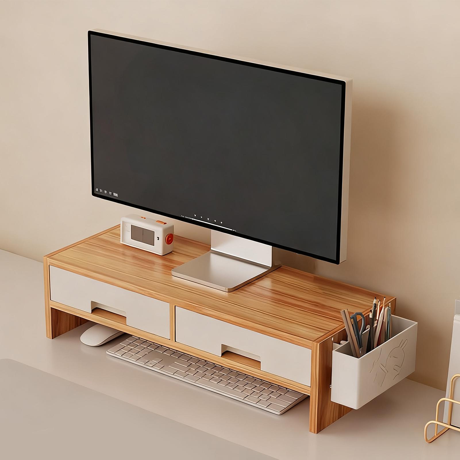 デスクモニタースタンドライザー ダブル引き出し 人間工学に基 - Desk Drawer Unit のレビューと価格