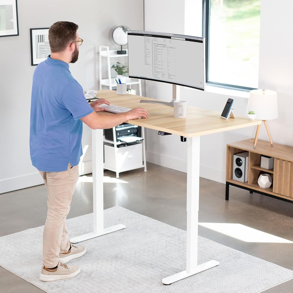 電動71 x 30インチスタンディングデスク、高さ調節可能、 - Desk Setup Height のレビューと価格
