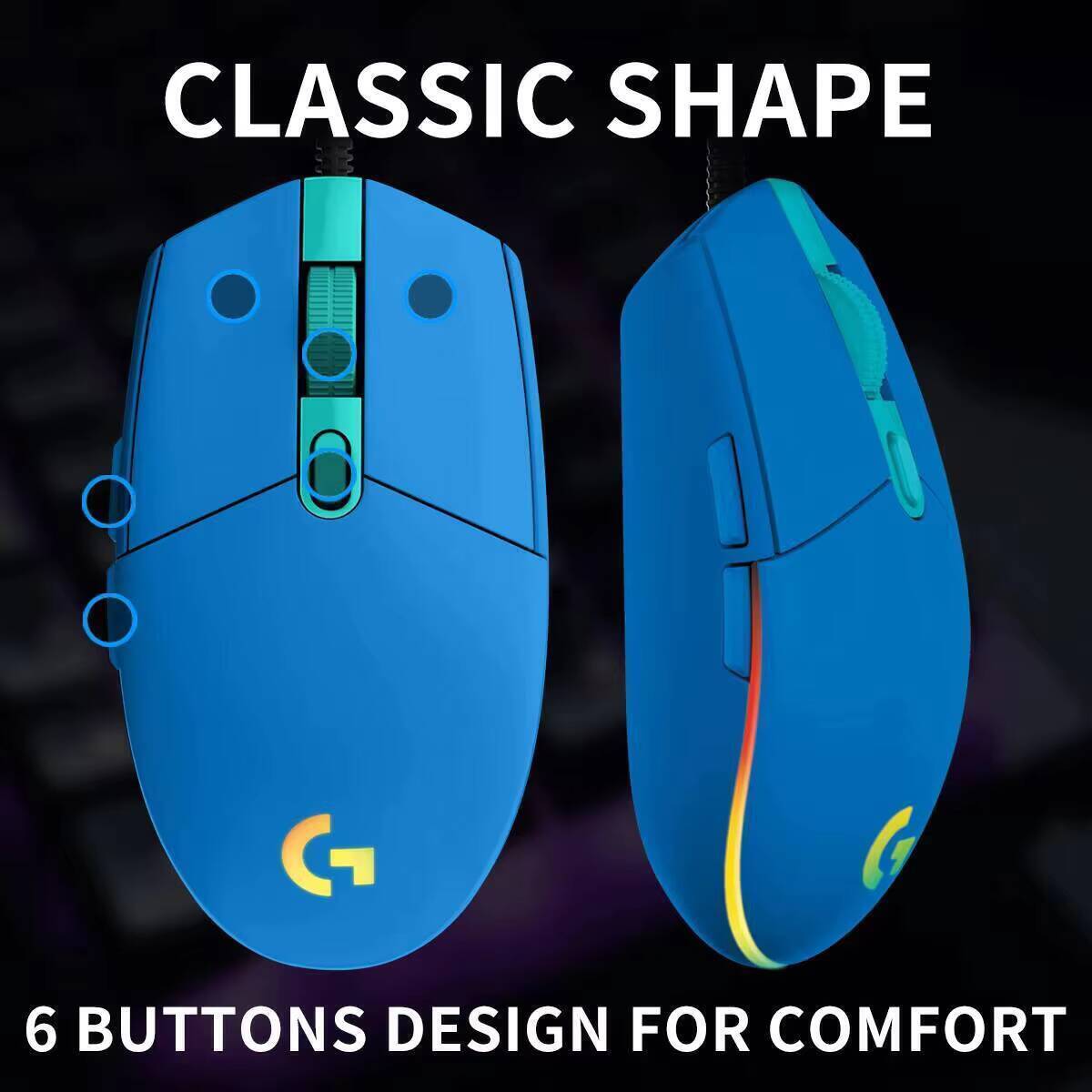 ロジクール G203 有線ゲーミングマウス 200-8000 - Logitech Mouse G203 のレビューと価格
