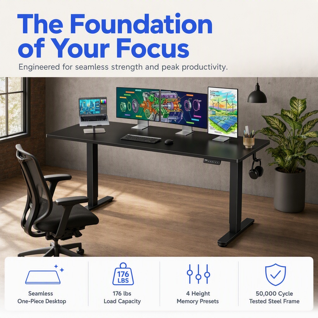 電動昇降デスク、一体型デスクトップ、高さ調節可能なコンピュー - Desk Setup Height のレビューと価格
