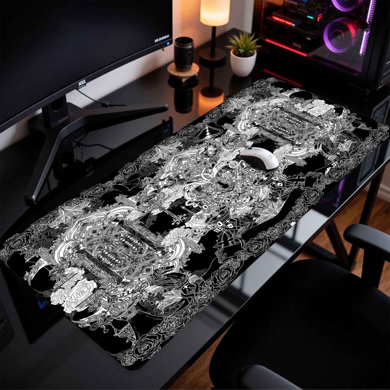 Divine Realm ゴシック建築マウスパッド特大ダーク - Desk Setup Dark のレビューと価格