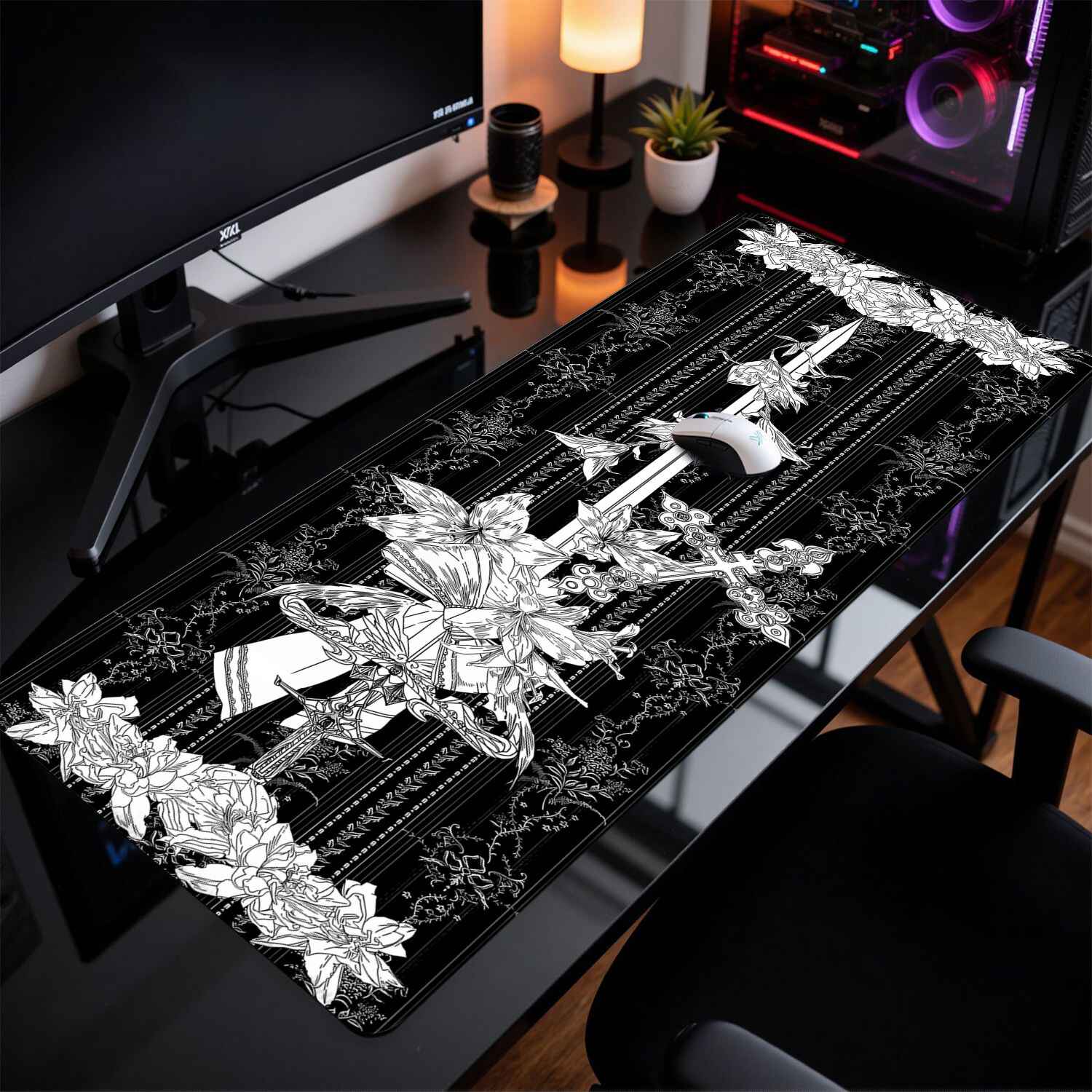 Divine Realm ゴシック建築マウスパッド特大ダーク - Desk Setup Dark のレビューと価格
