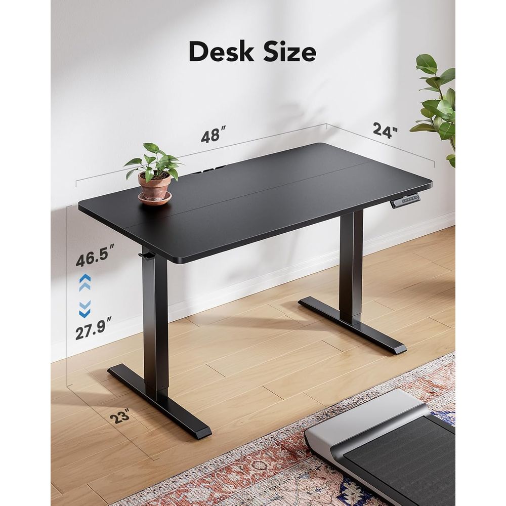 電動スタンディングデスク、47 x 28インチ高さ調整可能デ - Desk Setup Height のレビューと価格