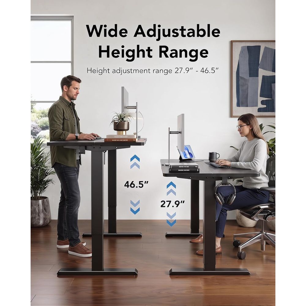 電動スタンディングデスク、47 x 28インチ高さ調整可能デ - Desk Setup Height のレビューと価格