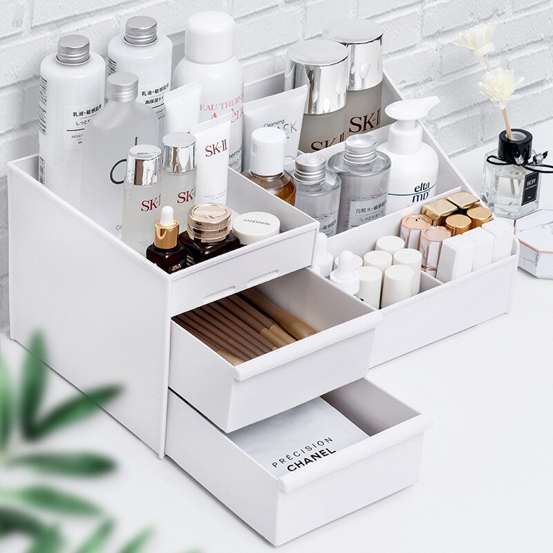 1個入り 白色プラスチック製メイクアップ収納ボックス 引き出 - Desk Drawer Unit のレビューと価格