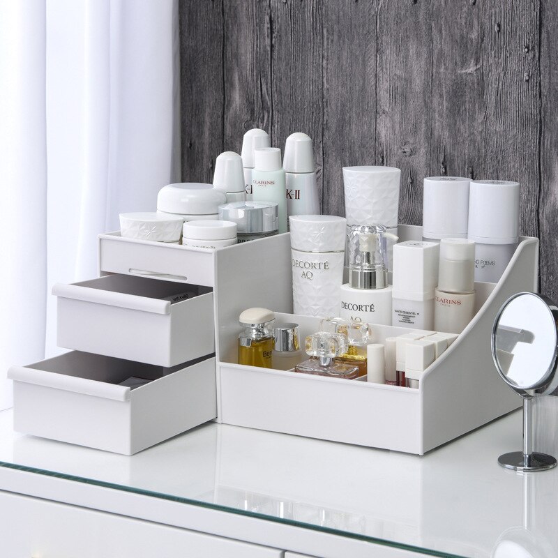 1個入り 白色プラスチック製メイクアップ収納ボックス 引き出 - Desk Drawer Unit のレビューと価格