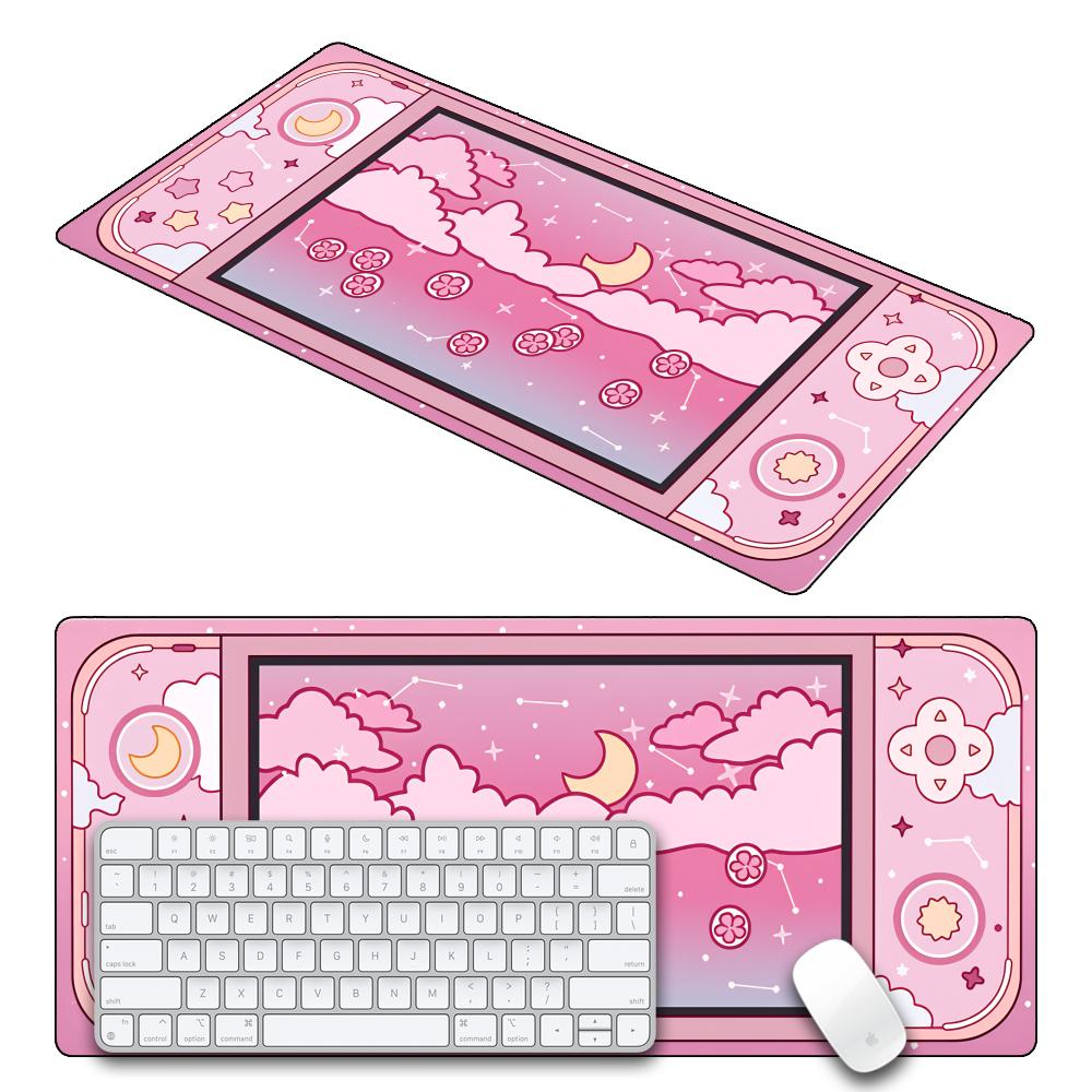 HYBXAXC 月と星の大型デスクマット かわいい美的マウス - Desk Setup Accessories Aesthetic のレビューと価格
