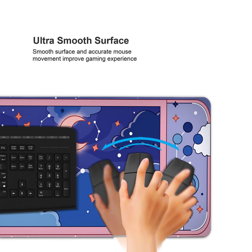 HYBXAXC 月と星の大型デスクマット かわいい美的マウス - Desk Setup Accessories Aesthetic のレビューと価格