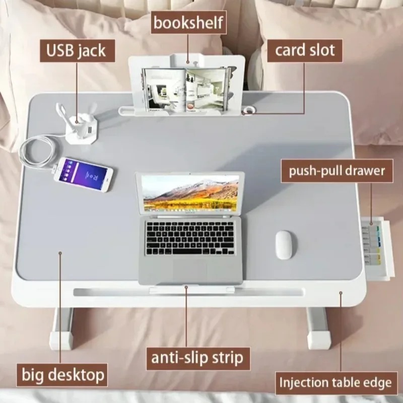 ノートパソコン用ベッドトレイテーブル、高さ調節可能、ポータブ - Desk Setup Notebook のレビューと価格