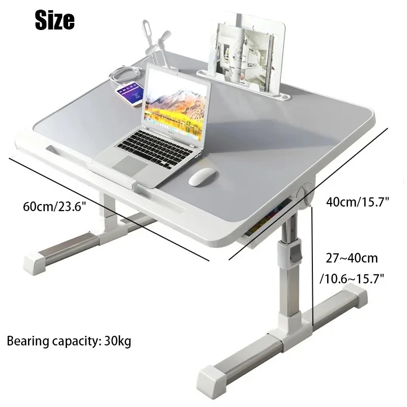ノートパソコン用ベッドトレイテーブル、高さ調節可能、ポータブ - Desk Setup Notebook のレビューと価格