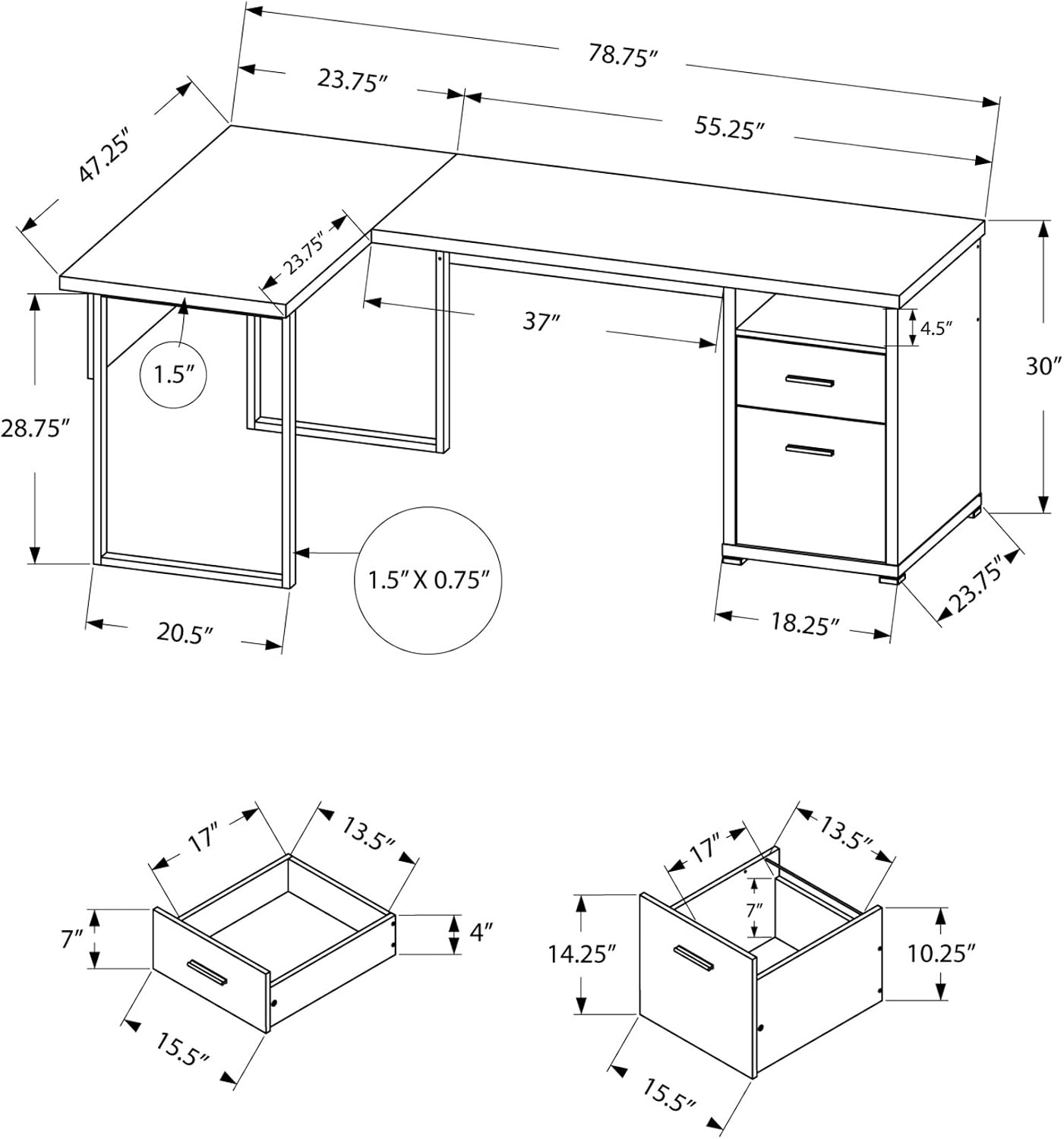 I 7257 コンピューターデスク、ホームオフィス、コーナー - Work Desk Home Setup のレビューと価格