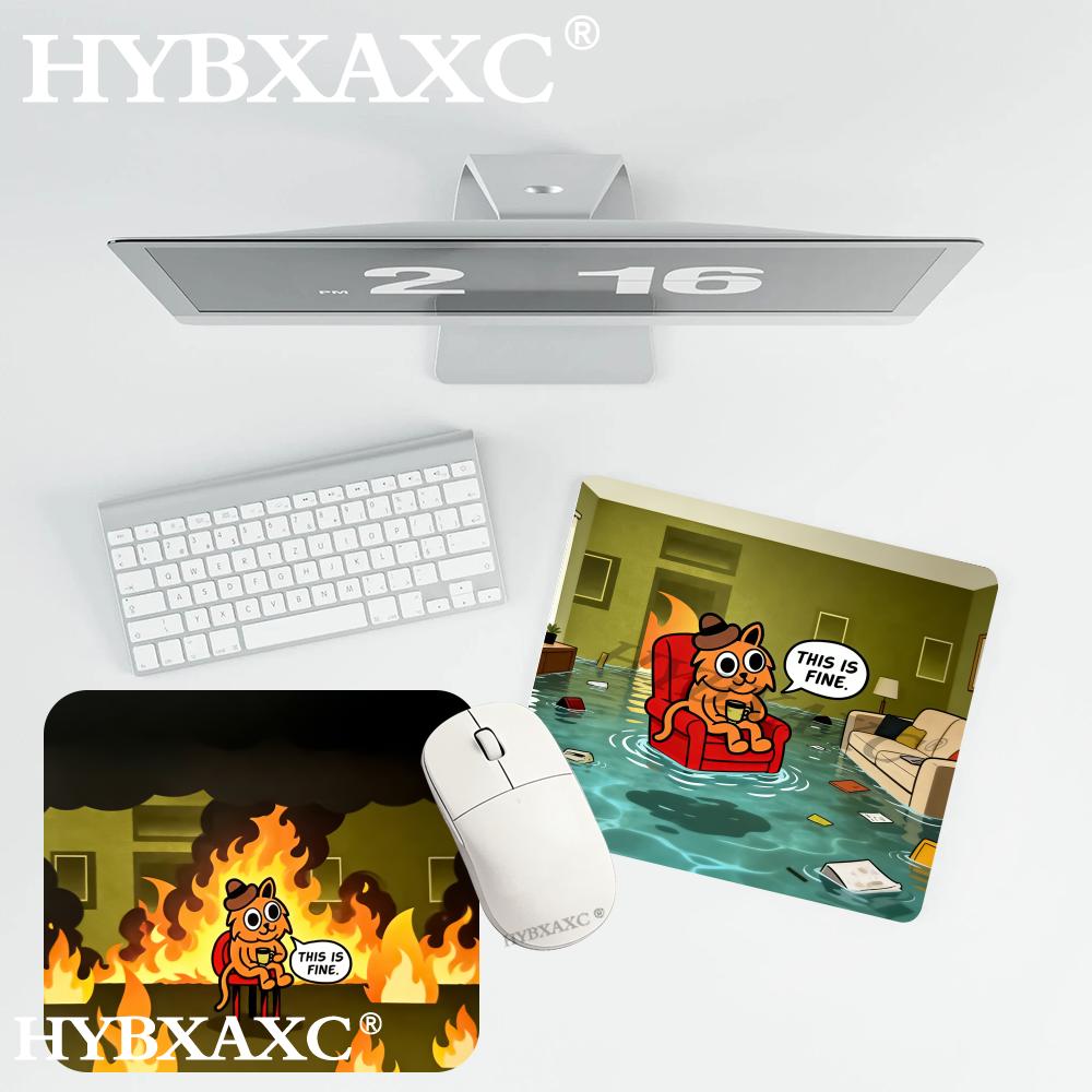 HYBXAXC This Is Fine Cat Meme  - Work Desk Home Setup のレビューと価格