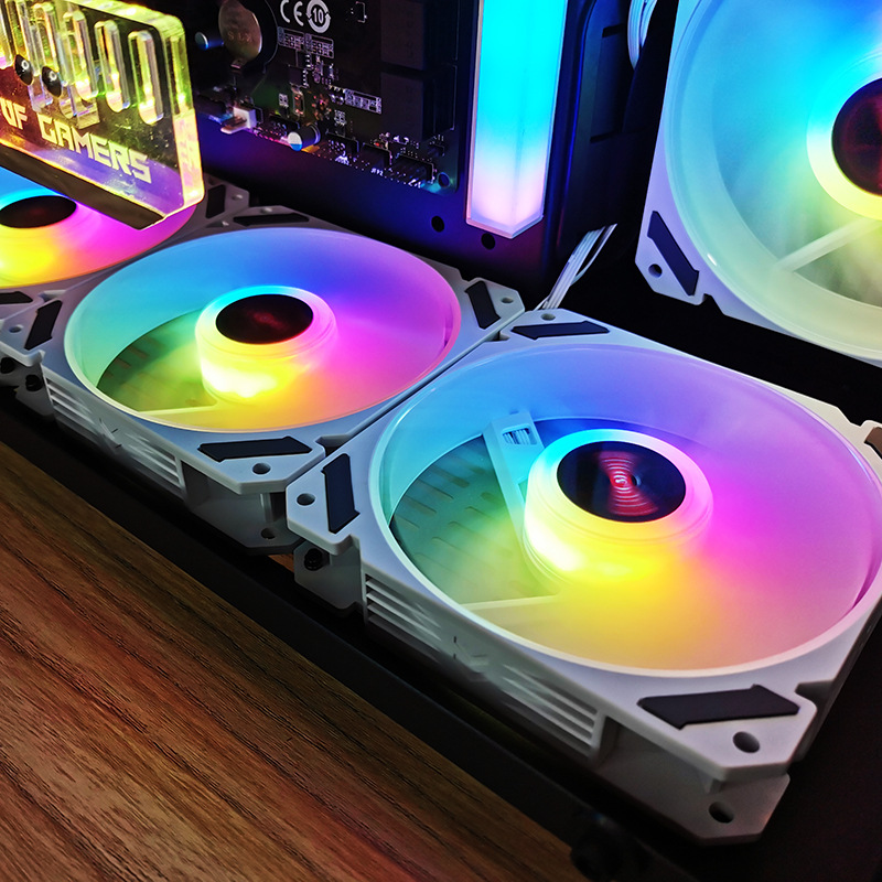 ARGB 120mmケースファン 5V 3PIN マザーボー - Desk Setup Lighting のレビューと価格