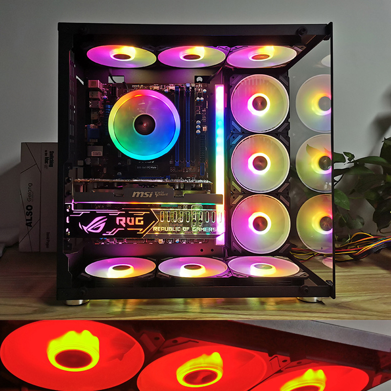 ARGB 120mmケースファン 5V 3PIN マザーボー - Desk Setup Lighting のレビューと価格