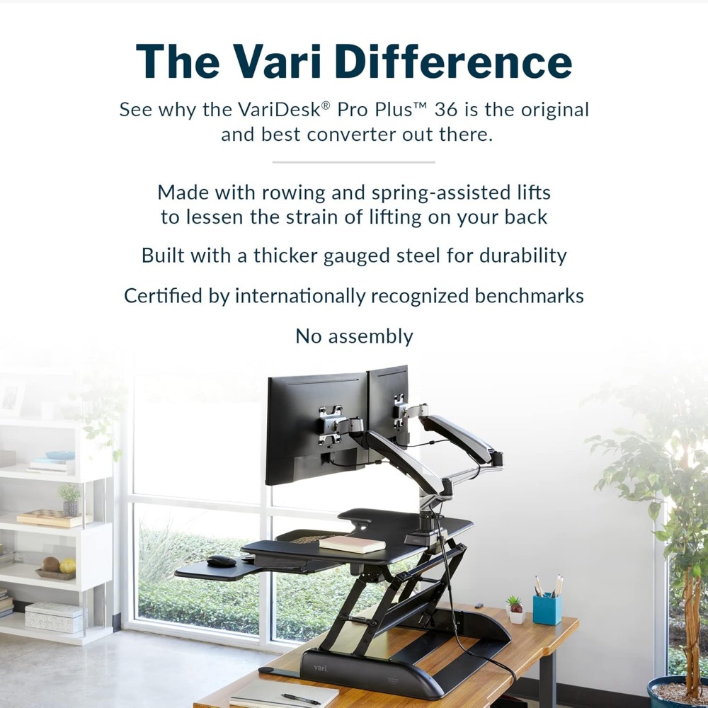 デスクプロプラス36、デュアルモニタースタンディングコンバー - Desk Setup Height のレビューと価格