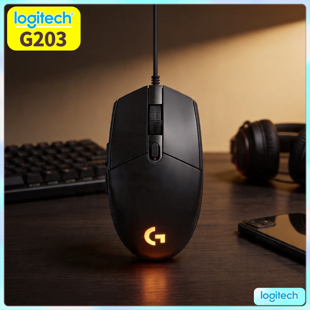 ロジクール G203 有線ゲーミングマウス ゴム製滑り止めア - Logitech Mouse G203 のレビューと価格