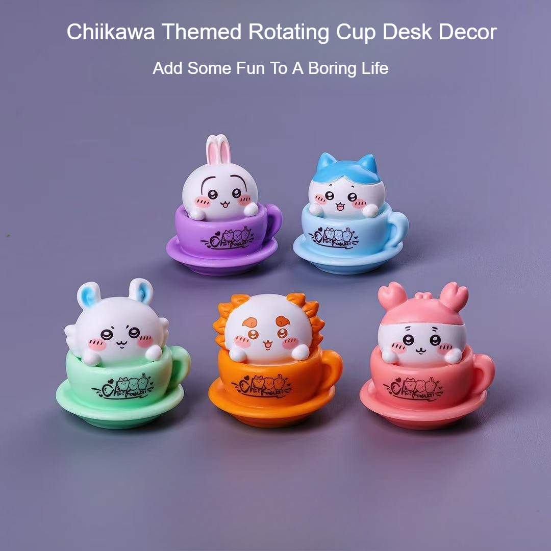 ちいかわ回転カップフィギュア かわいいアニメミニデスクデコレ - Desk Setup Kawaii のレビューと価格