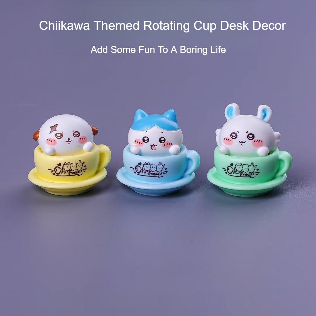 ちいかわ回転カップフィギュア かわいいアニメミニデスクデコレ - Desk Setup Kawaii のレビューと価格