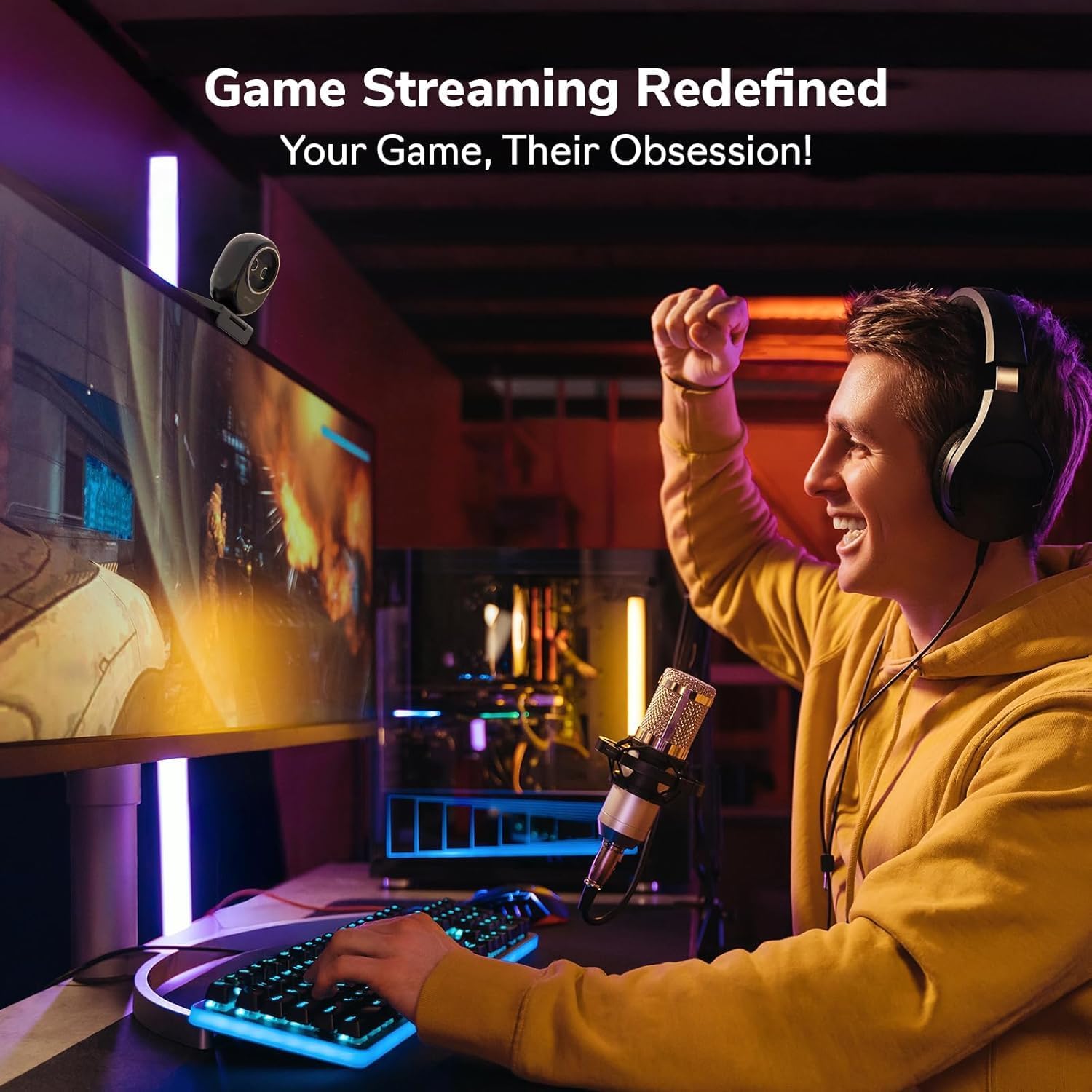 ウェブカメラ 4K EMEET デュアルカメラ AI搭載 4 - Desk Setup Streaming のレビューと価格